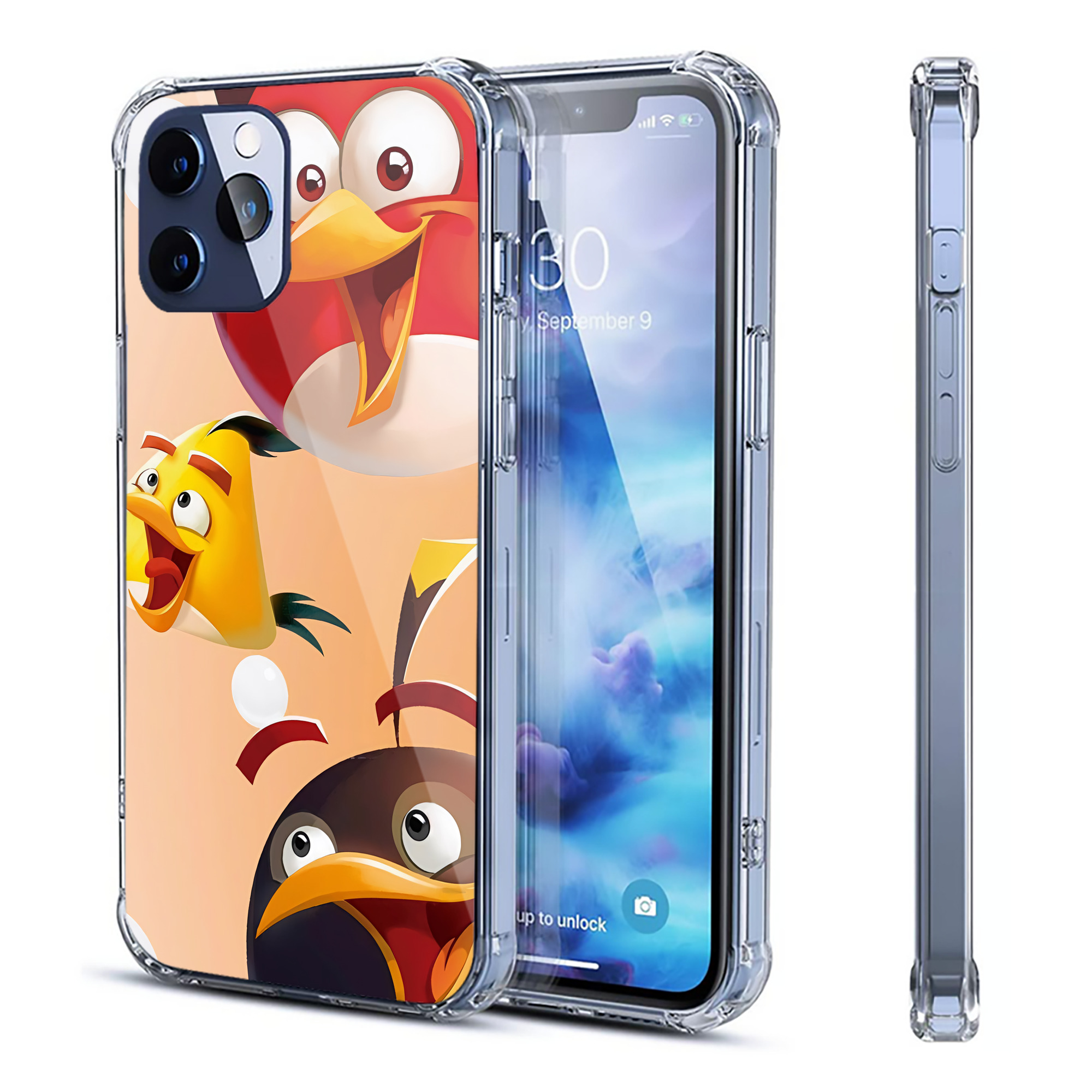 （画像用） Angry Birds アングリーバード 【iPhone 12シリーズ対応】透明スマホケース（クリアソフトケース）